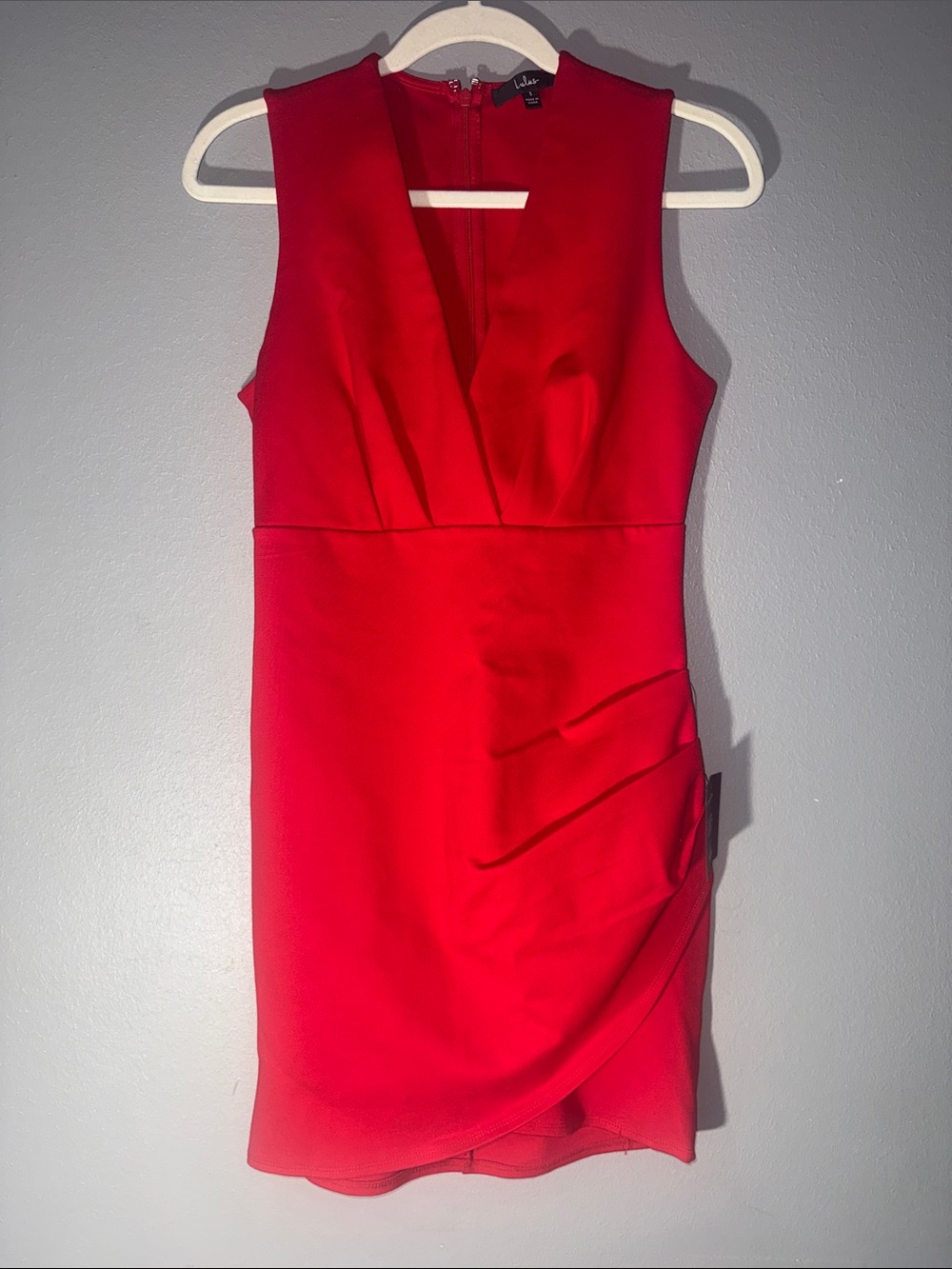 Lulu's Vibrant Red Sleeveless V-Neck Mini Dress